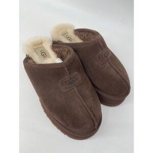 UGG Slippers Women 6 Chestnut Discoquette Slide Cozy Suede Shearling Mules Cozy